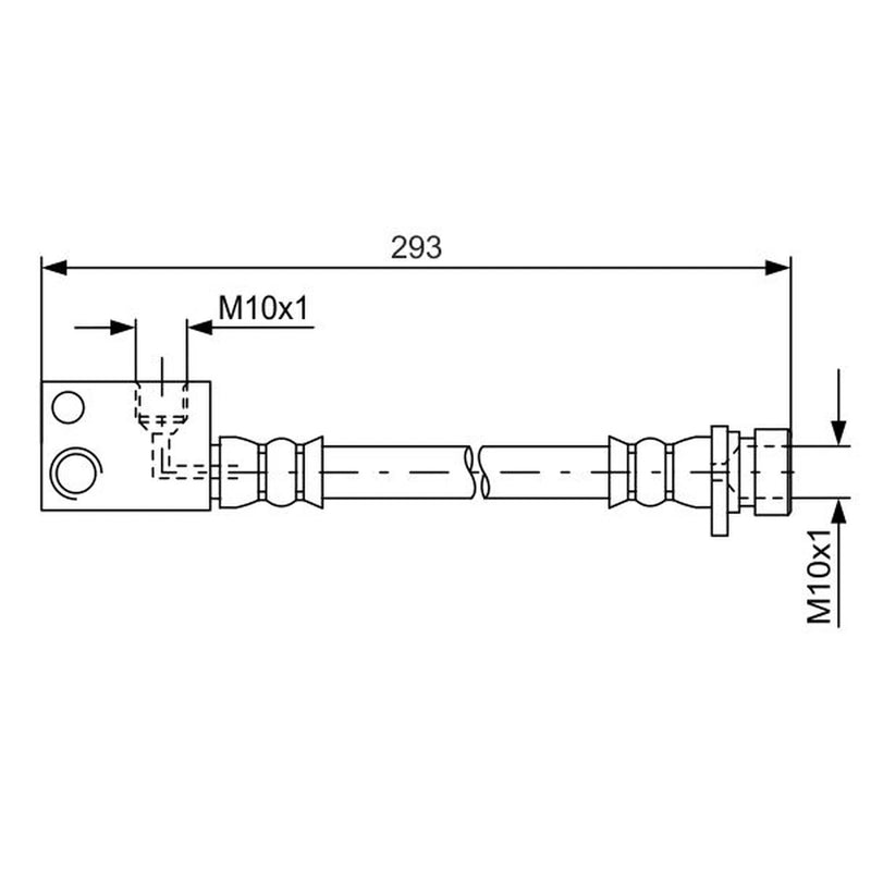 Bosch Brake Hydraulic Hose Line Left fits Honda Jazz III 2008-2015 1.2 1.3 1.4