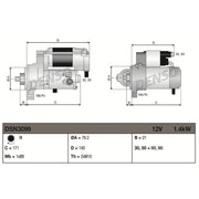 Denso Starter Motor 12V 1.4kW 9 Teeth fits BMW 3 1979-2007