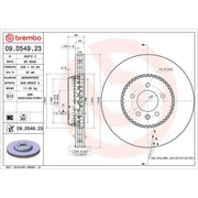 Brembo Steel Front Brake Disc Hub Brake Discs 09.D549.23-x2