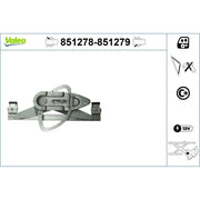 Valeo Electric Window Regulator Lifter Left Rear 851278