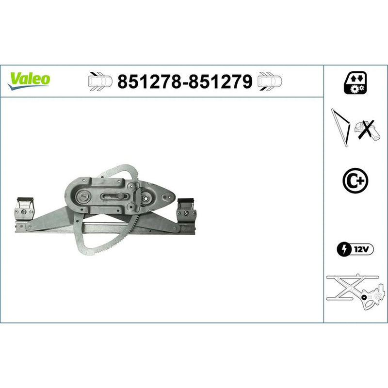 Valeo Electric Window Regulator Lifter Right Rear 851279