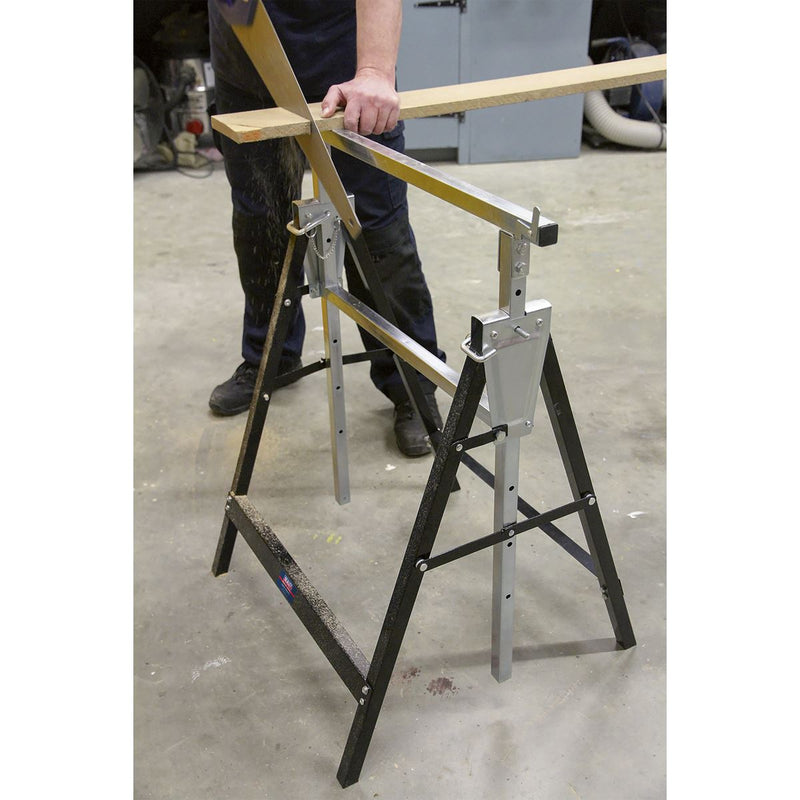 Sealey Fold Down Telescopic Trestle 200kg Capacity FDT3 Sealey - Dynamic Drive