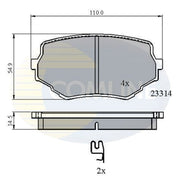 Comline Front Brake Pad Set fits Suzuki Grand Vitara I 1998-2005 1.6 2.0 2.5 2.7