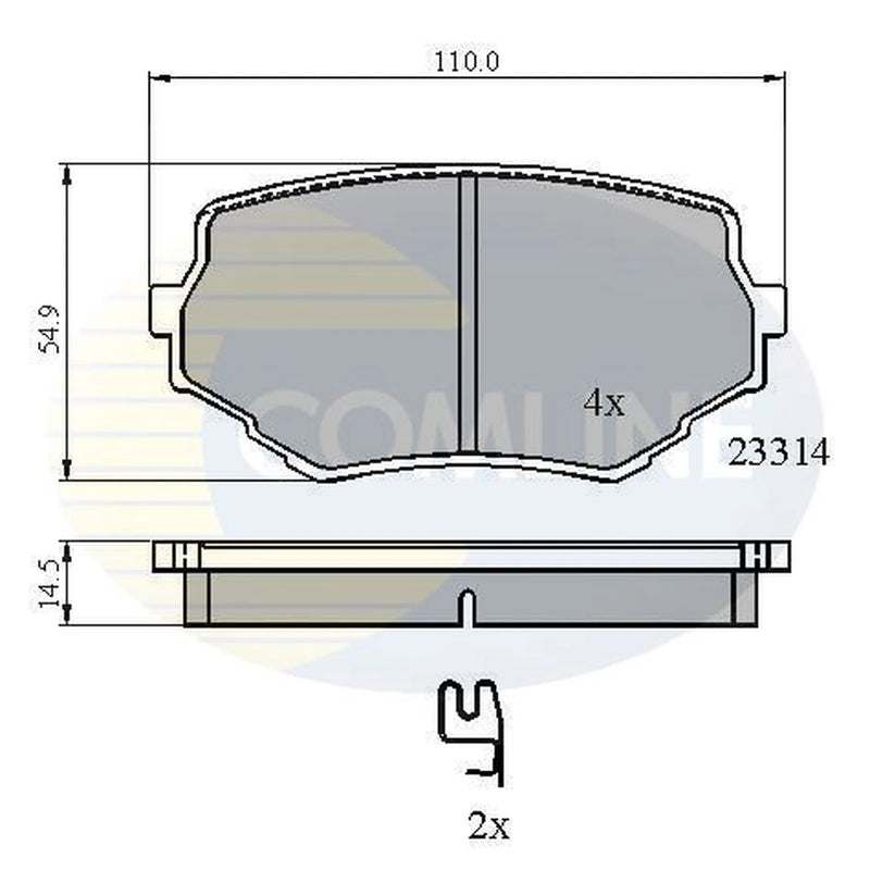 Comline Front Brake Pad Set fits Suzuki Grand Vitara I 1998-2005 1.6 2.0 2.5 2.7