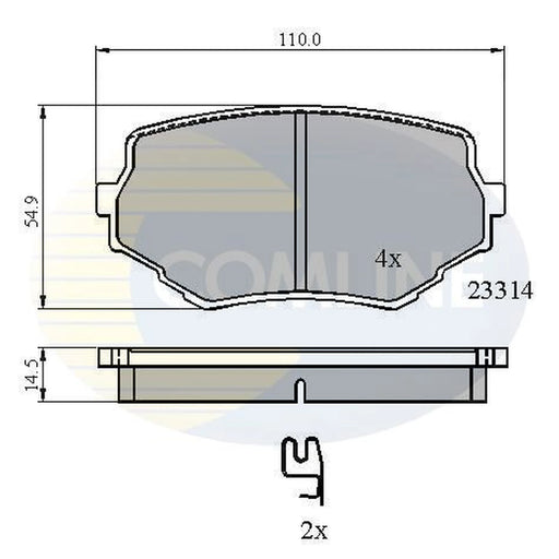 Comline Front Brake Pad Set fits Suzuki Grand Vitara I 1998-2005 1.6 2.0 2.5 2.7