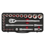 Sealey Premier Platinum Premier Platinum Socket Set 1/2"Sq Drive 24pc AK7924 Sealey Premier Platinum - Dynamic Drive