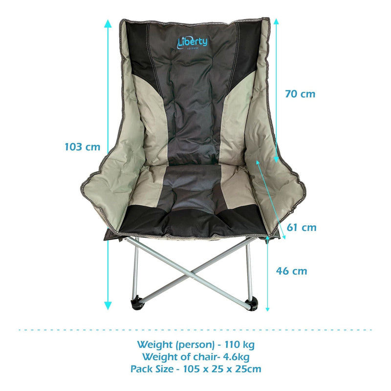 Liberty Grey Comfort Camping Chair MDS1203 Liberty Leisure UK - Dynamic Drive