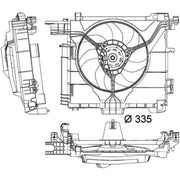 Mahle Engine Cooling Fan fits Smart Fortwo 2007-2013