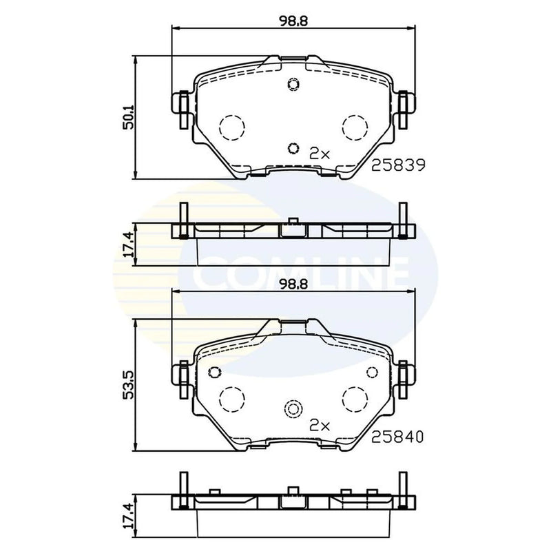 Comline 4 x Rear Brake Pad Set fits Alfa Romeo Junior 2024 on