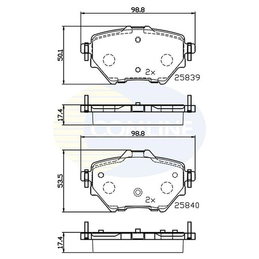 Comline 4 x Rear Brake Pad Set fits Alfa Romeo Junior 2024 on