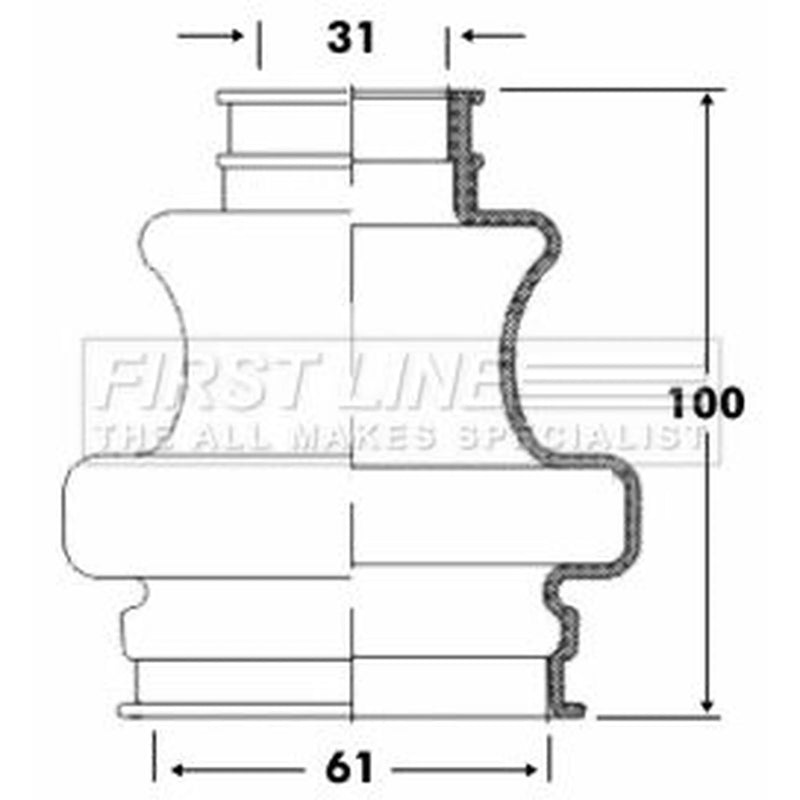 First Line Drive Shaft Bellow Kit Rear Left fits Mercedes-Benz C-Class 2000-2008