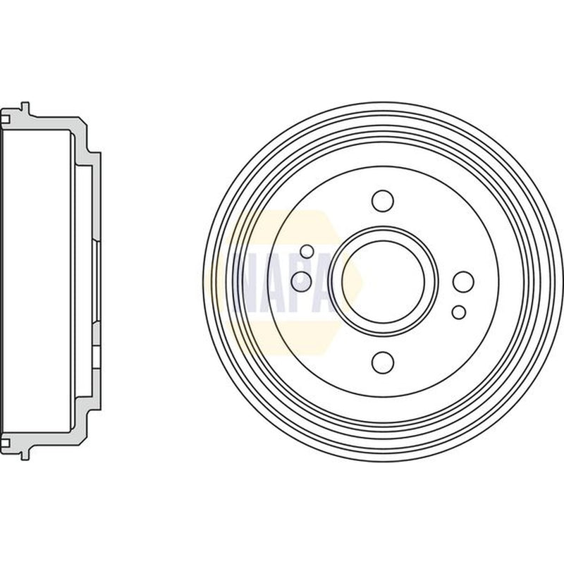 NAPA Brake Drum Assembly Rear fits Kia Picanto I 2004-2011 1.0 1.1