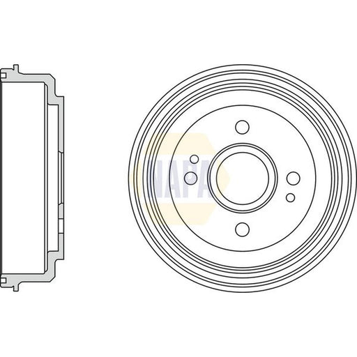 NAPA 2 x Brake Drums fits Kia Picanto I 2004-2011 1.0 1.1