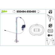 Valeo Electric Window Regulator Lifter Left Front 850494