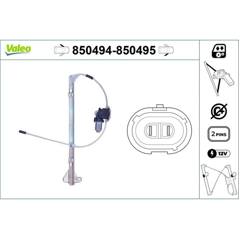 Valeo Electric Window Regulator Lifter Left Front 850494