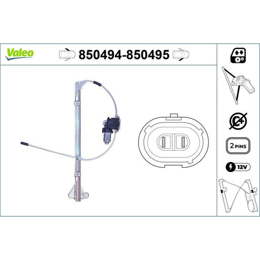 Valeo Electric Window Regulator Lifter Left Front 850494