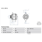 Bosch Car Alternator 12V 0 986 084 440