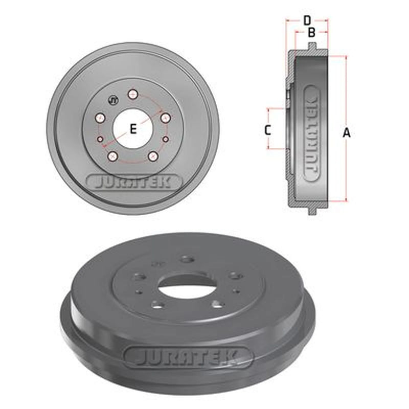 Juratek Brake Drum Assembly Rear fits Ford Ecosport 2013 on 1.0