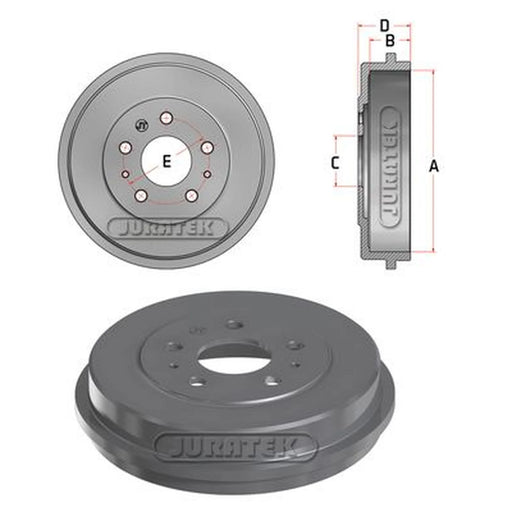 Juratek Brake Drum Assembly Rear fits Ford Ecosport 2013 on 1.0
