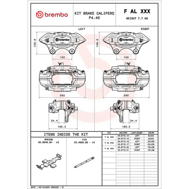 Brembo 2 x Brake Caliper Assembly Front fits BMW 1 Sports Hatch 2011-2019