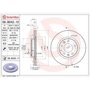 Brembo 2 x Internally Vented Brake Discs fits Mazda MX-5 2005-2016 1.8 2.0