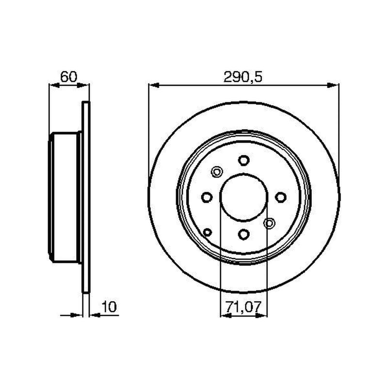 Bosch 2 x Solid Brake Discs fits Peugeot 406 1995-2004 1.8 1.9 2.0 2.1 2.2 3.0