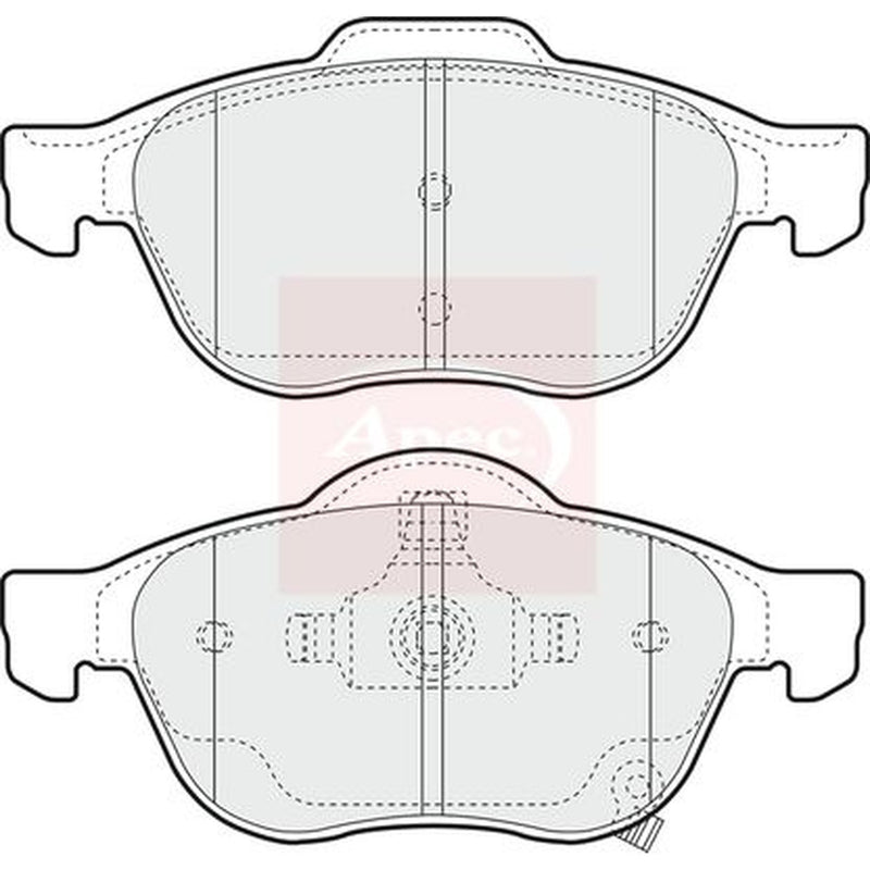 Apec Front Brake Pad Set fits Toyota Avensis 1999-2003 1.6 1.8 2.0