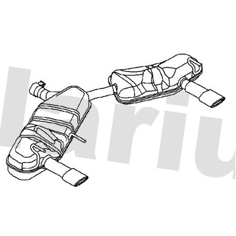 Klarius Box With Tail Pipe Rear fits Opel Signum 2003-2008 2.0 2.2 3.2