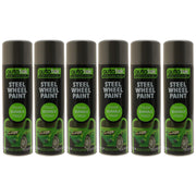 6x AUTOTEK SILVER STEEL Wheel Paint 500ml Spray Paint High Coverage Autotek  - Dynamic Drive