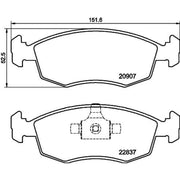 Mintex Front Brake Pad Set fits Fiat Strada Pickup 2010 on 1.3