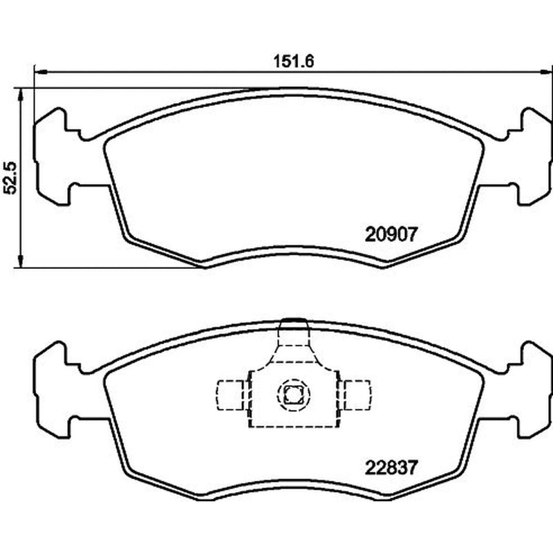 Mintex Front Brake Pad Set fits Fiat Strada Pickup 2010 on 1.3