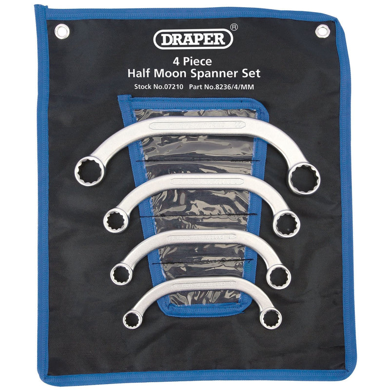 Draper Half Moon Obstruction Ring Spanner Set (4 Piece) 07210 Draper - Dynamic Drive