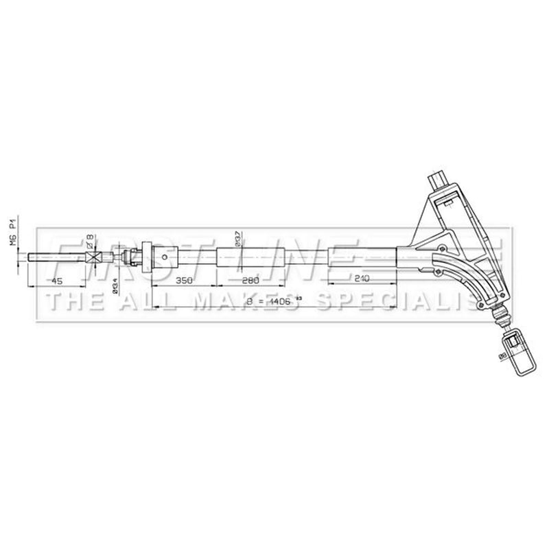 First Line Handbrake Cable Front fits Peugeot 406 1995-2004 1.8 1.9 2.0 3.0