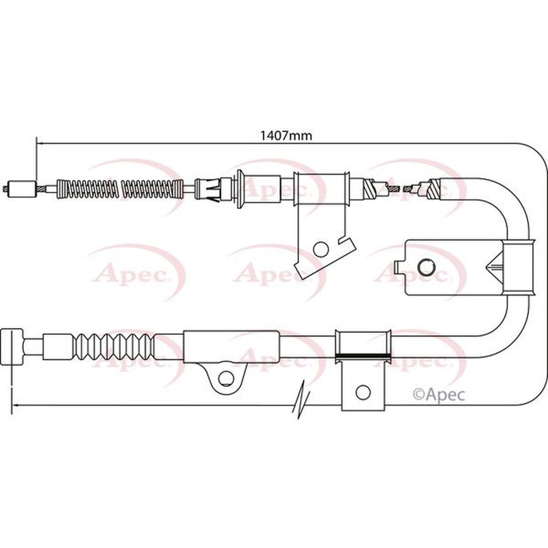 Apec Handbrake Cable Left Rear fits Nissan Micra II 1992-2000 1.0 1.3
