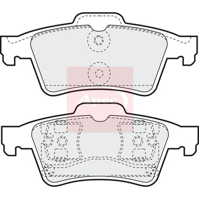 Apec Rear Brake Pad Set fits Nissan Primera 2002-2008 1.6 1.8 1.9 2.0 2.2