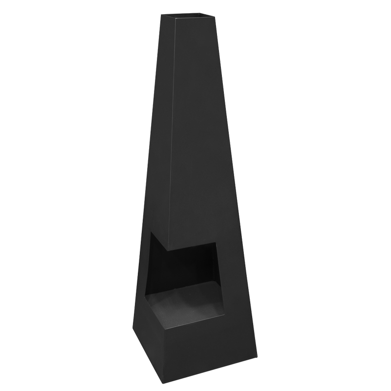 Dellonda Chiminea Wood Burner Heater for Outdoors W45cm x H150cm - Black Steel Dellonda  - Dynamic Drive