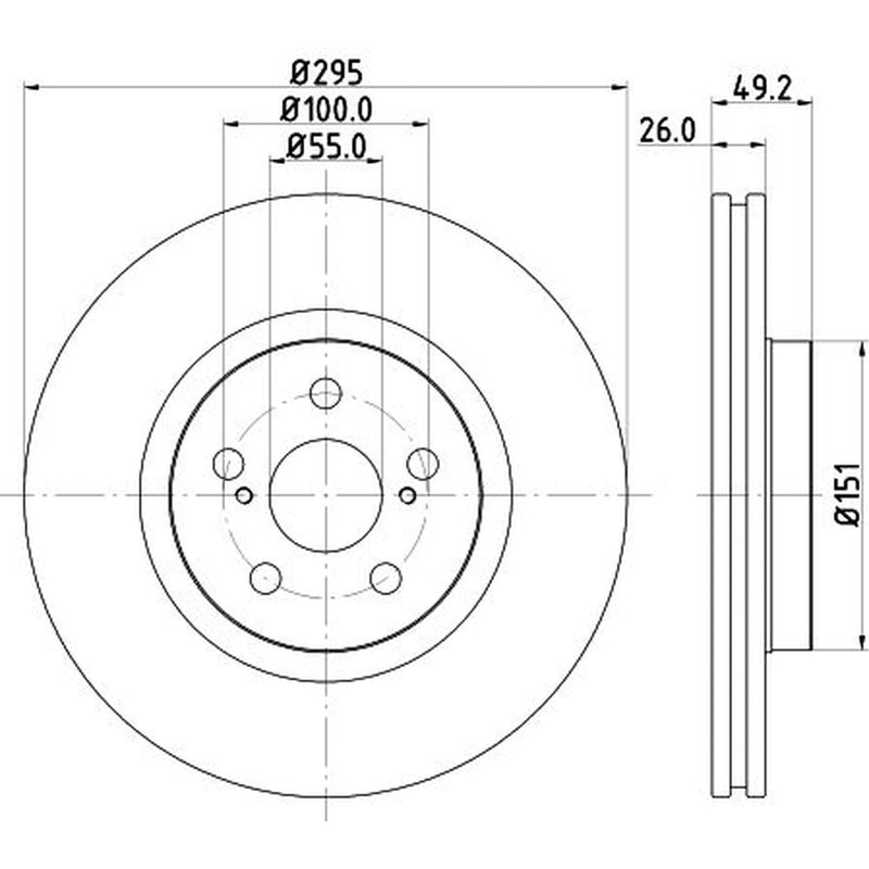 DON Front Brake Discs & Pads fits Toyota Avensis 2003-2008 2.0 2.4