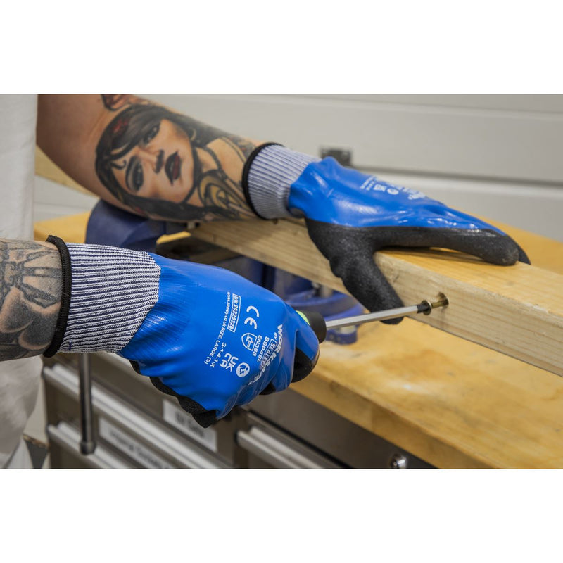 Worksafe Worksafe Waterproof Latex Gloves, Large - Pack of 6 Pairs SSP49L/6 Worksafe - Dynamic Drive