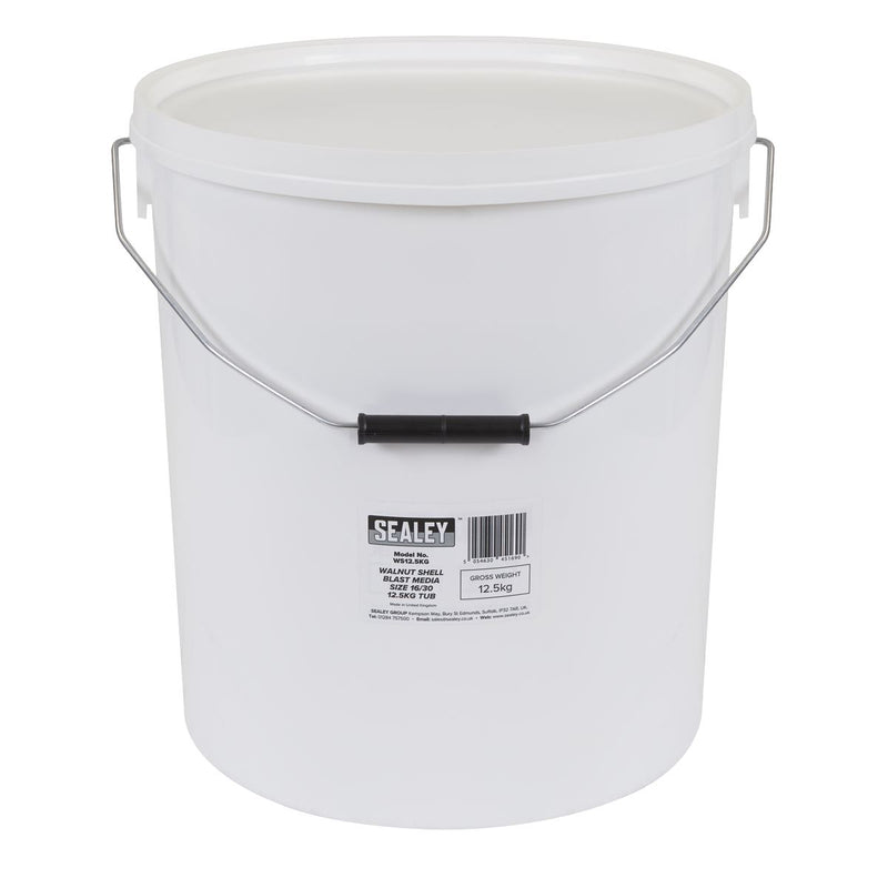 Sealey Walnut Shell Blast Media - Size 16/30 - 12.5kg Tub WS12.5KG Sealey - Dynamic Drive