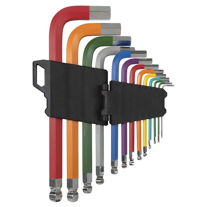 Sealey Premier Premier Jumbo Colour-Coded Anti-Slip Ball-End Hex Key Set 13pc Sealey Premier - Dynamic Drive