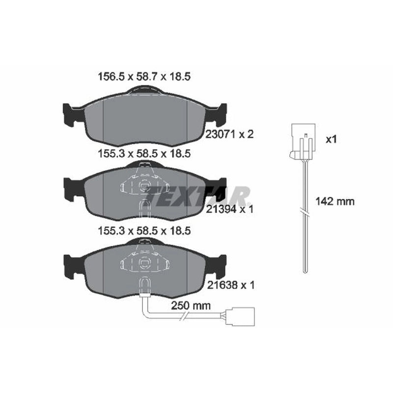 Textar Front Brake Pad Set 2307104