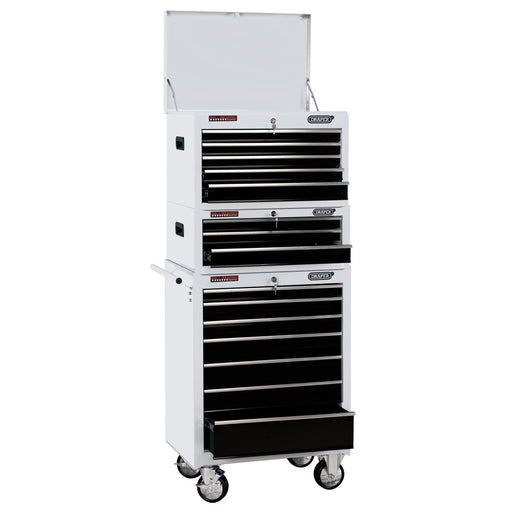 Draper Combined Roller Cabinet and Tool Chest, 15 Drawer, 26", White 04597 Draper - Dynamic Drive