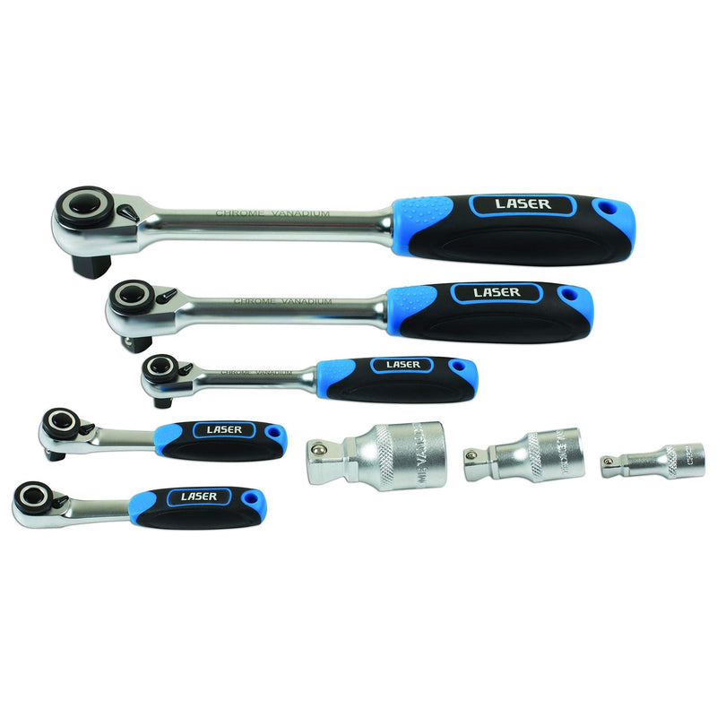 Laser Micro Head Ratchet Set 1/4"D, 3/8"D, 1/2"D 8pc 7548 Laser - Dynamic Drive