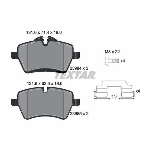 Textar Front Brake Pad Set 2398401