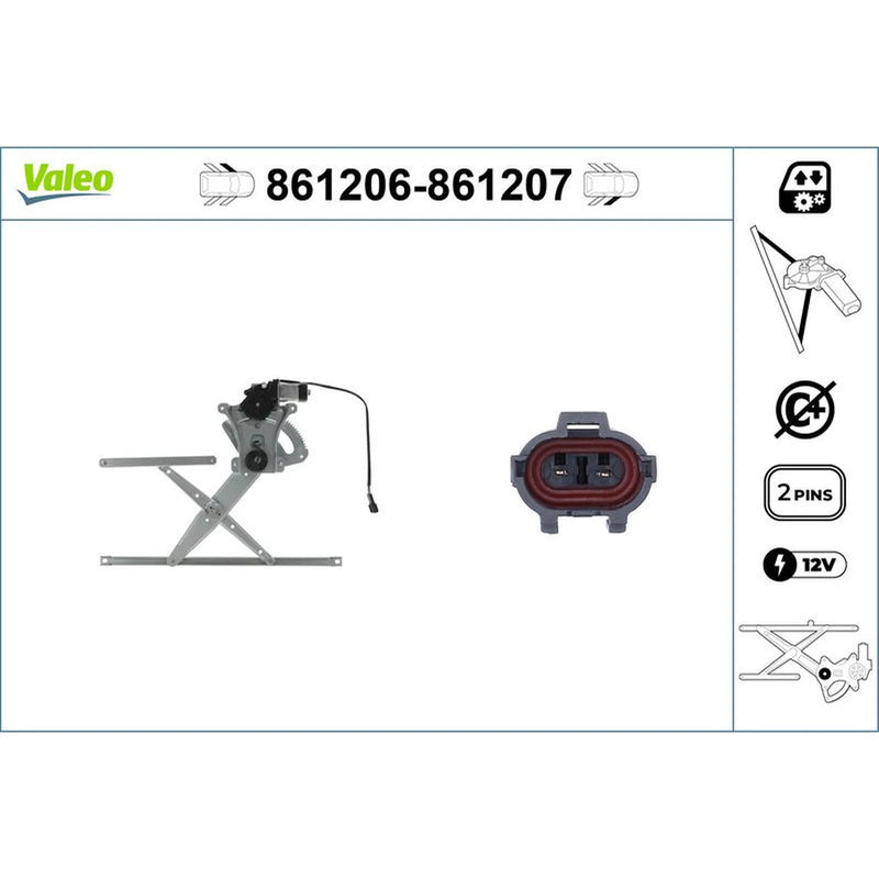 Valeo Electric Window Regulator Lifter Right Front 861207