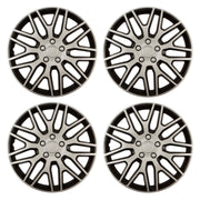 Dakar Silver/Black 16" Alloy Look Multi-Spoke Wheel Trims Hub Caps Covers Verscao  - Dynamic Drive