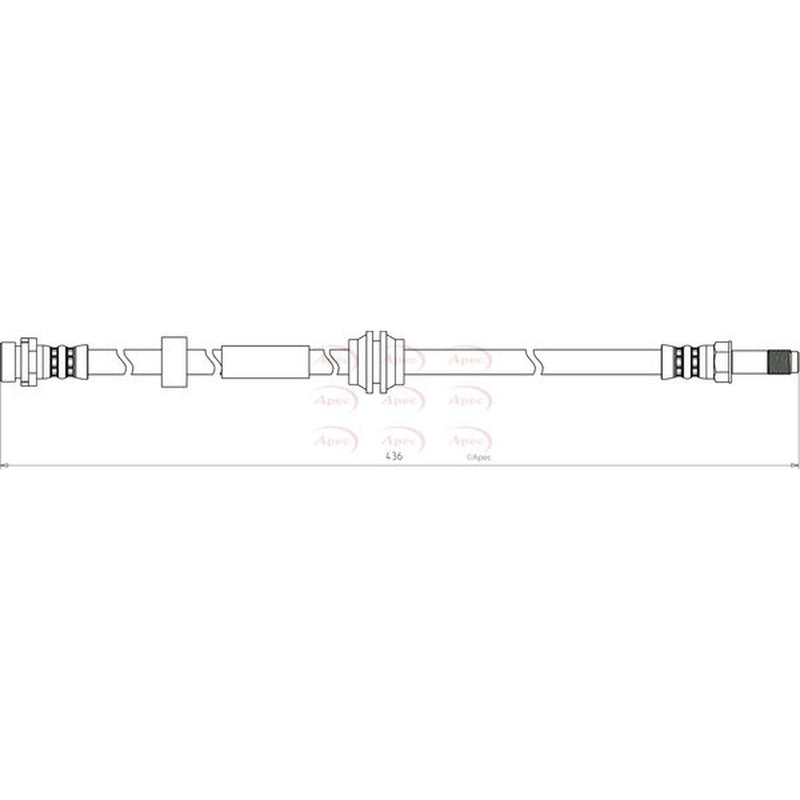 Apec Brake Hydraulic Hose Line Front fits Ford C-Max 2007-2010 1.6 1.8 2.0