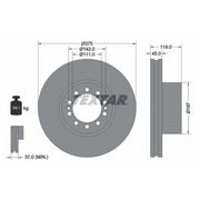 Textar 2 x Internally Vented Brake Discs 93222700