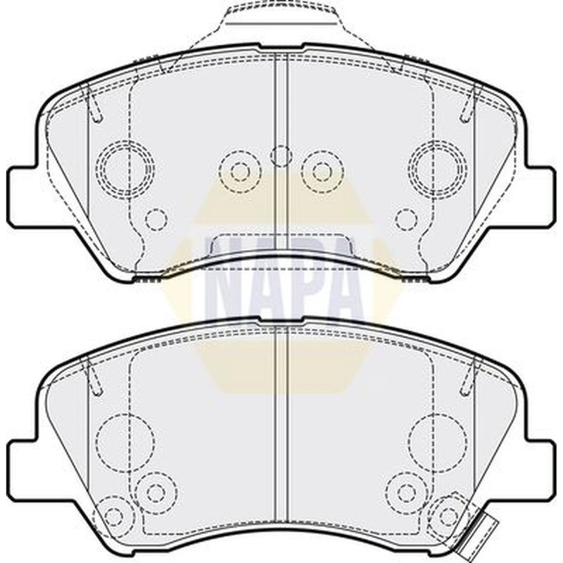 NAPA Front Brake Pad Set fits Hyundai I20 Active 2015-2018 1.0 1.4