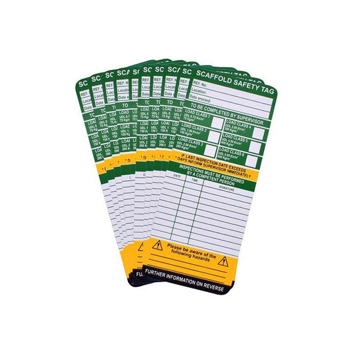 Scan Scaffold Tag Inserts Pack Of 10 Scan - Dynamic Drive